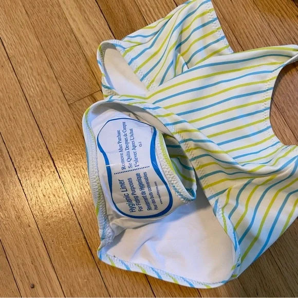 NEW SOLID & STRIPED Bailey Blue Floral and Yellow Striped Cutout One Piece Sz S - Picture 6 of 6